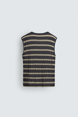 ZARA ЖАККАРДОВАЯ МАЙКА В ПОЛОСКУ, ПОЛОСКИ