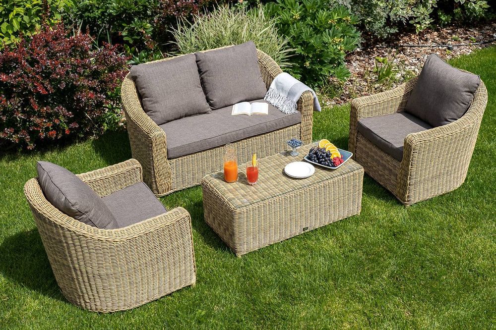 "Кон Панна" столик журнальный из искусственного ротанга, цвет соломенный