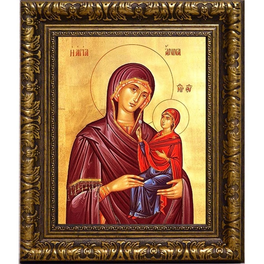 Анна праведная, мать Пресвятой Богородицы. Икона на холсте.