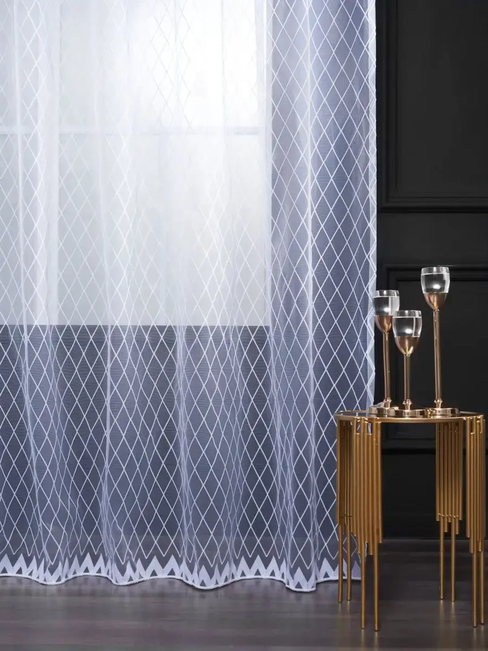 Тюль в спальню кухню длинный готовый 300 на 250