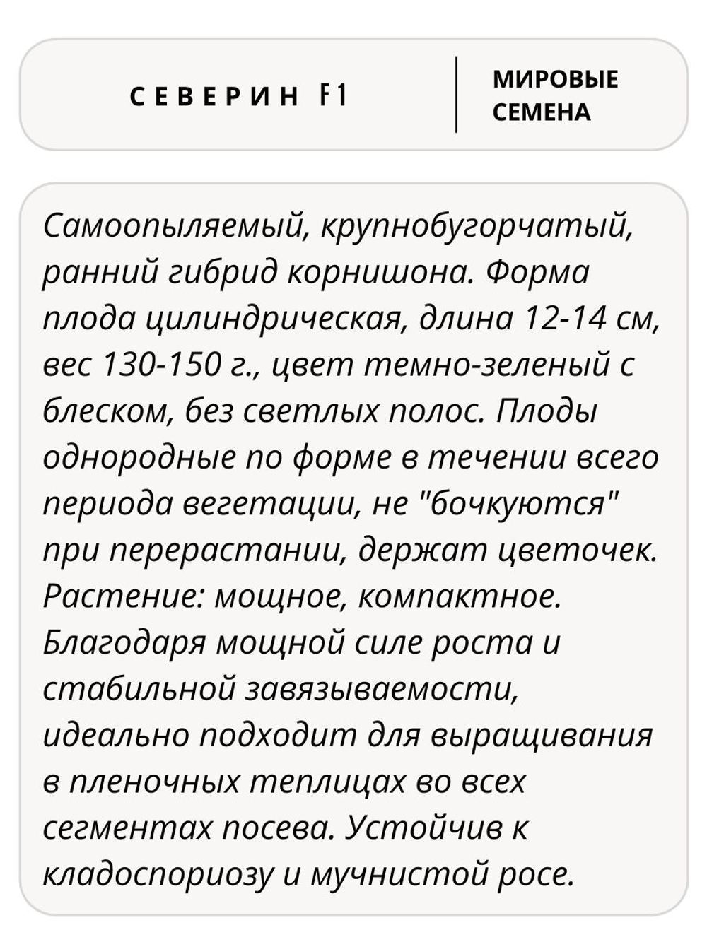 Семена огурцов Северин F1, 7 семян (Vita Green / Вита Грин)