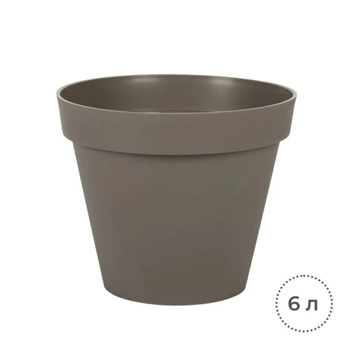 Горшок цветочный EDA 6 литров, диаметр 25 см, коричневый