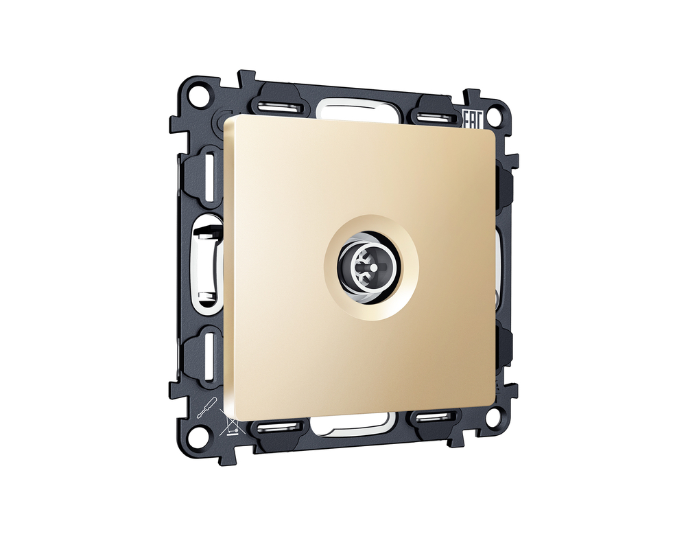 MA613005 Комплект механизма TV розетки оконечной экранированной 5-1000MHz 3dB ALFA Шампань QUANT (AP6130, VM199)