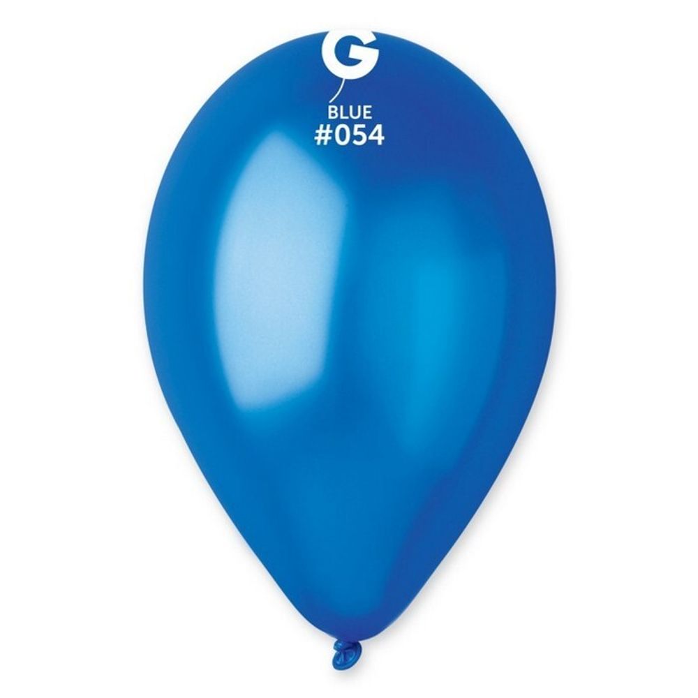 Воздушные шары Gemar, цвет 054 металлик, синий, 100 шт. размер 12&quot;
