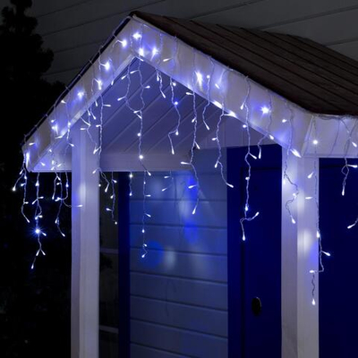 Гирлянда с прозрачной нитью и бело-синим свечением «Бахрома» (3х0,6 м)