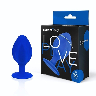 Синяя силиконовая анальная пробка - 7 см. (Цвет: синий)