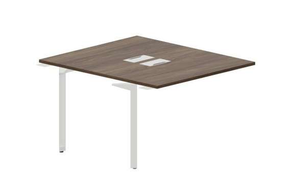 Составной стол на 2 рабочих места 118х136,6х75см (2 металлических  аутлета) - приставной элемент