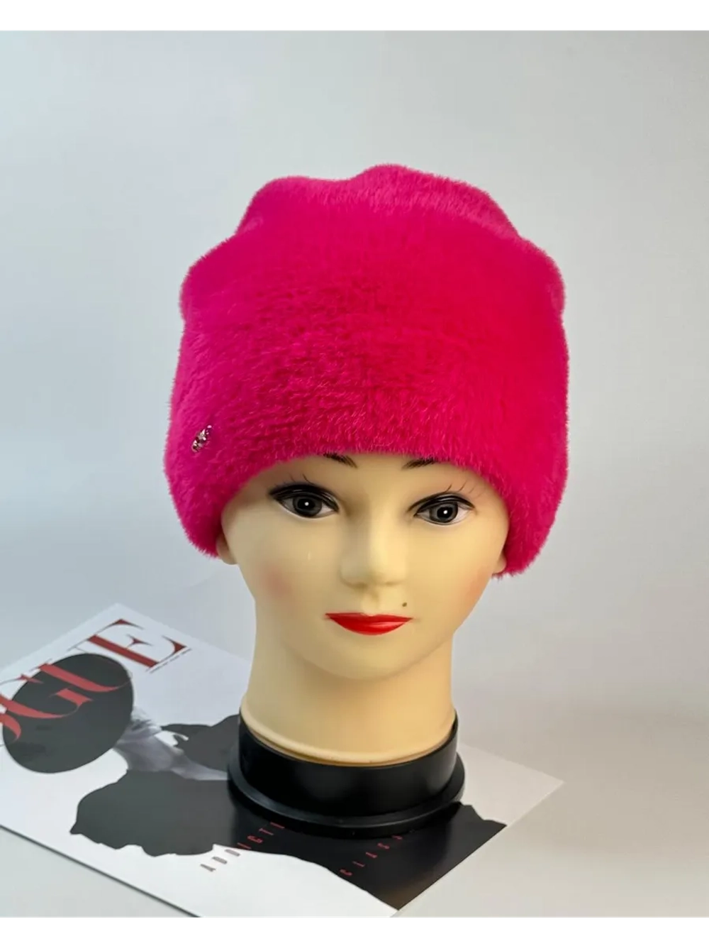 шапка зимняя пушистая из эко меха