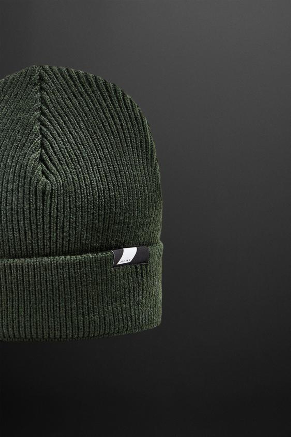 ZARA ТРИКОТАЖНАЯ ШАПКА С ФАКТУРНЫМ УЗОРОМ, ТЕМНЫЙ ХАКИ