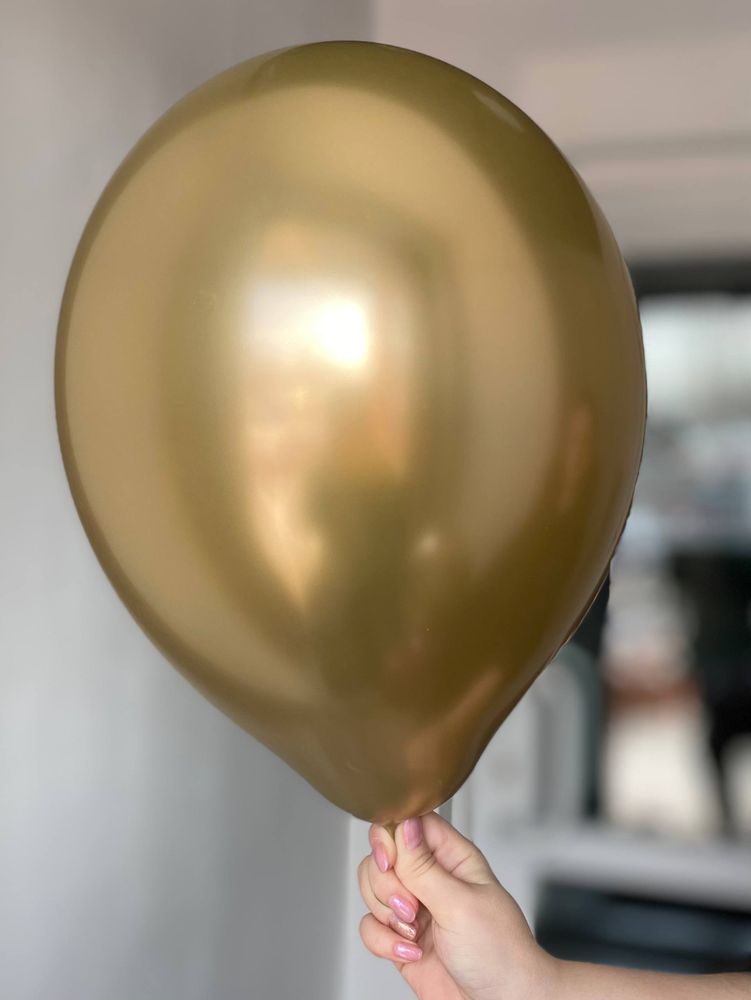 Воздушный шар однотонный хром золото ПАЛИТРА №4087