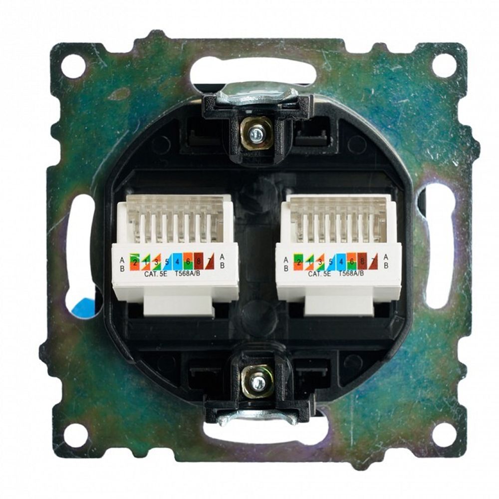 Розетка двойная Ethernet RJ-45 без рамки Stekker Катрин 50007