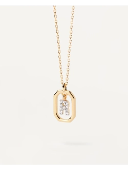 Колье женское PDPaola Мини-Буква R серебро 925 пробы покрытое золотом 750 пробы CO01-529-U