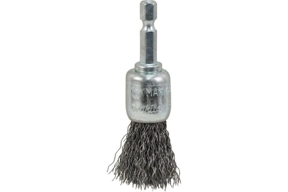 Щетка проволочная кистевая (d19 мм, толщ. проволоки 0.3 мм, гофрированная, металл, 1/4") Makita D-76526