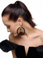 Серьги "Black night" из черного агата Gold