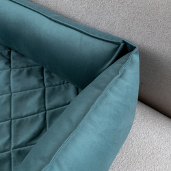 Диванный лежак из микровелюра, аквамарин 70х50 Rachel WOW