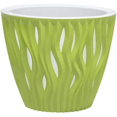 Кашпо для цветов пластиковое 5,7л d-23,5см «Вдохновение» Фисташковый