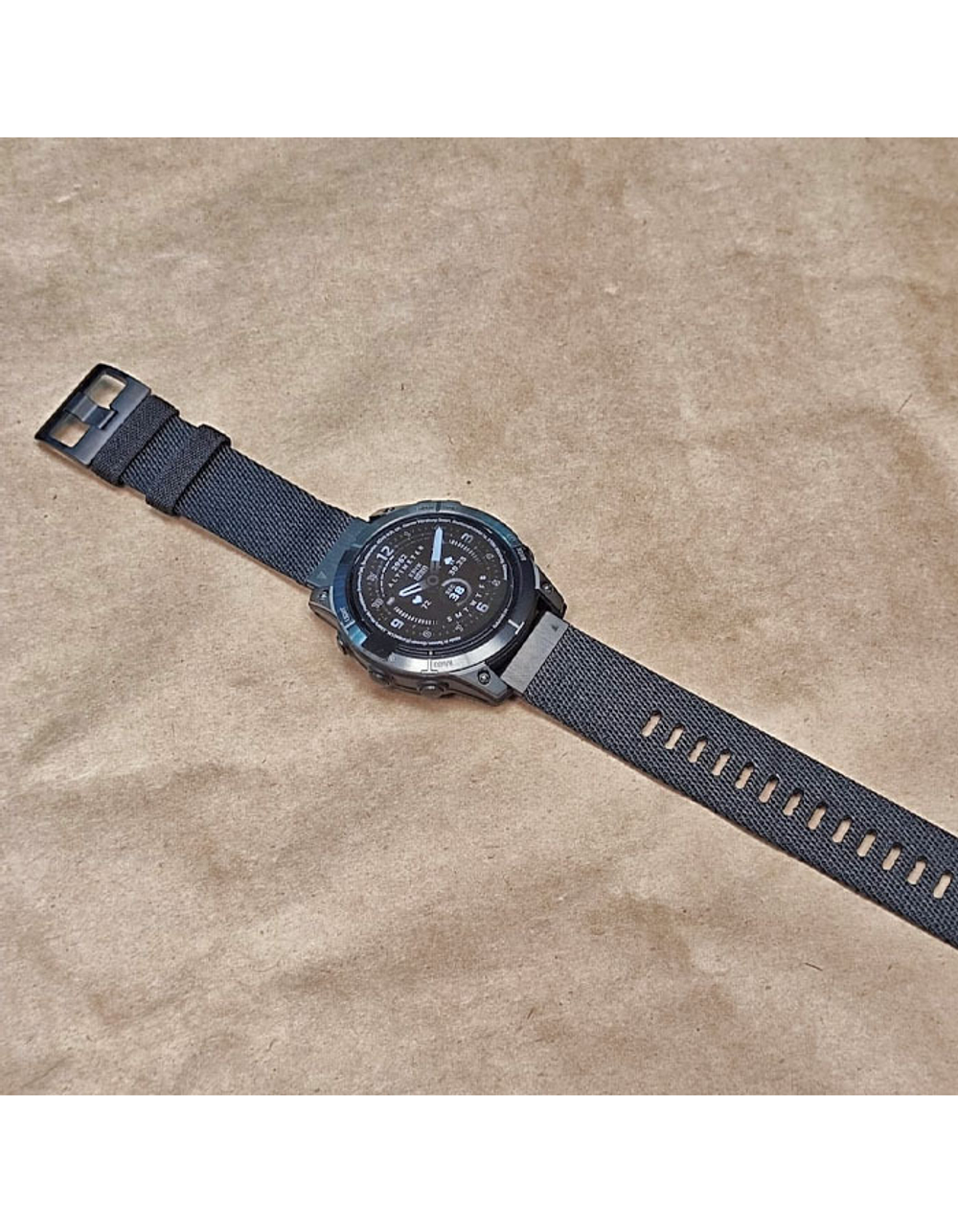Ремешок нейлоновый 22 мм жаккардовое плетение для Garmin MARQ / Epix / Fenix (47 мм) Черный