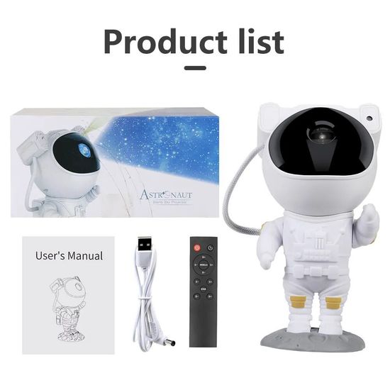 Детский ночник проектор галактика  "Астронавт " с пультом, на подставке