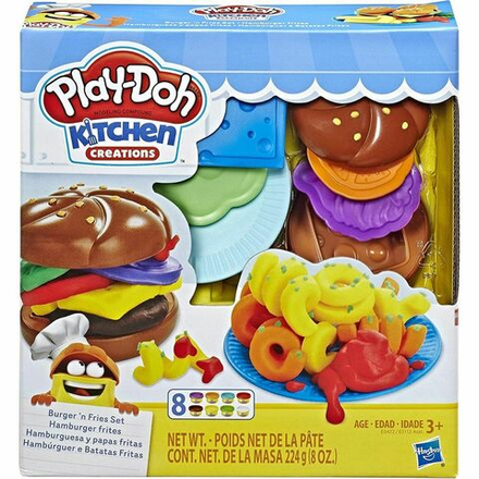 Игровой набор для лепки Play-Doh Kitchen Creations Silly Snacks Burgers n Fries Set - Бургеры с картофелем фри - Плей До E5472