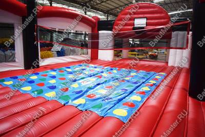 Надувная спортивная площадка "Три в одном", 16*8*2,2 м