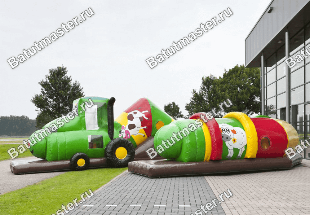 Коммерческий надувной батут "Тоннель веселый поезд"