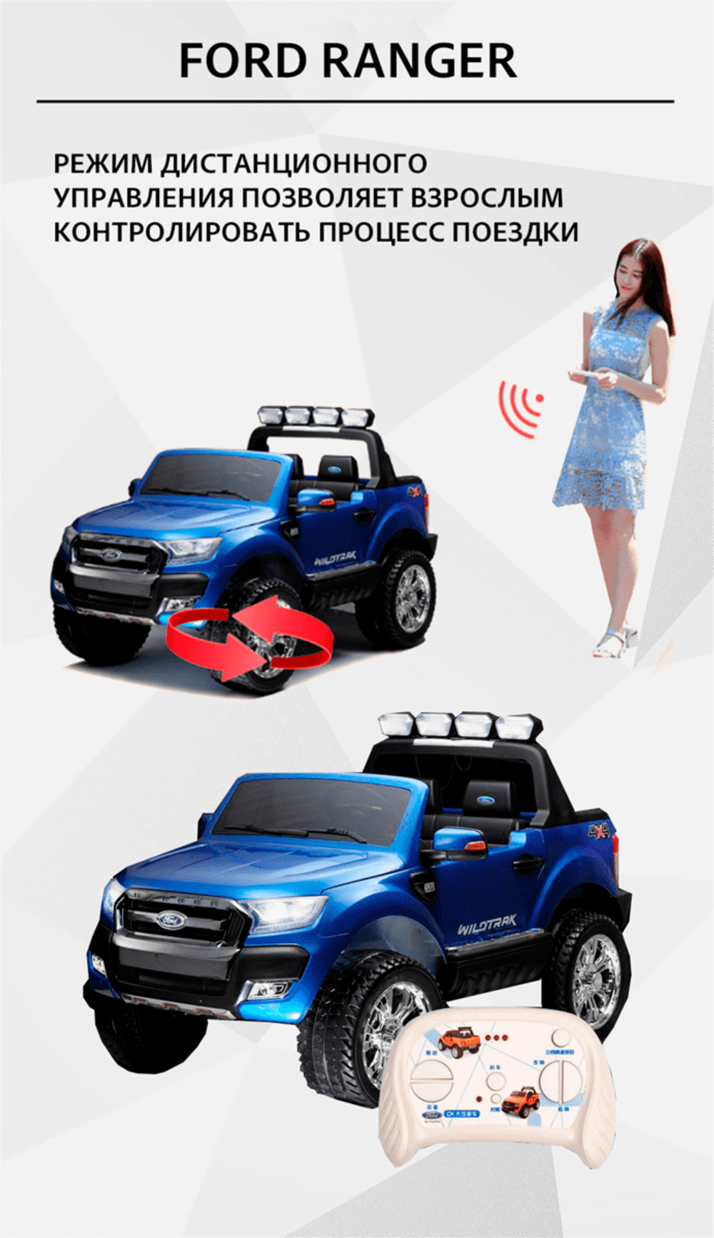 Детский электромобиль "Ford Ranger" 12V ,красный