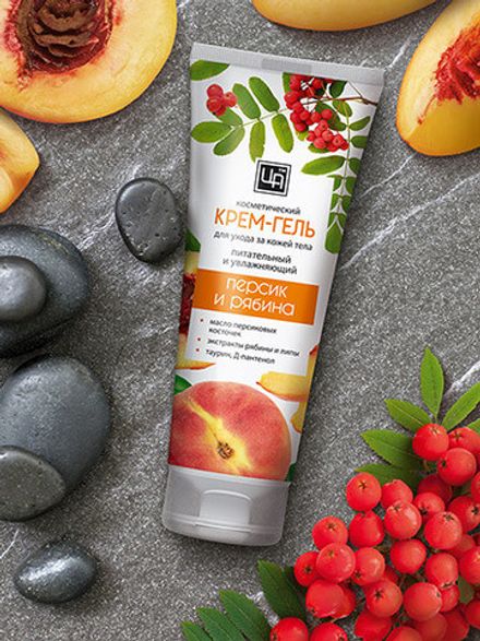 Крем-гель "Персик и Рябина" для тела питательный и увлажняющий