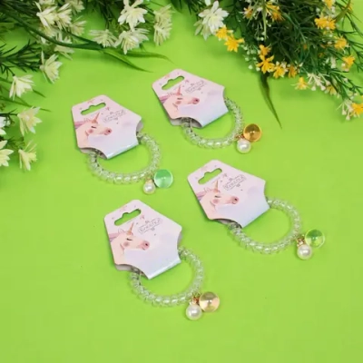 Резинка для волос силиконовая «Salon Bon Bon», жемчуг, микс 5 цветов, d-5,5см, ( подвес единорог)