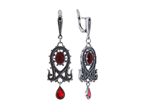 "Азиза" серьги в серебряном покрытии из коллекции "Ист бум" от Jenavi с английским замком