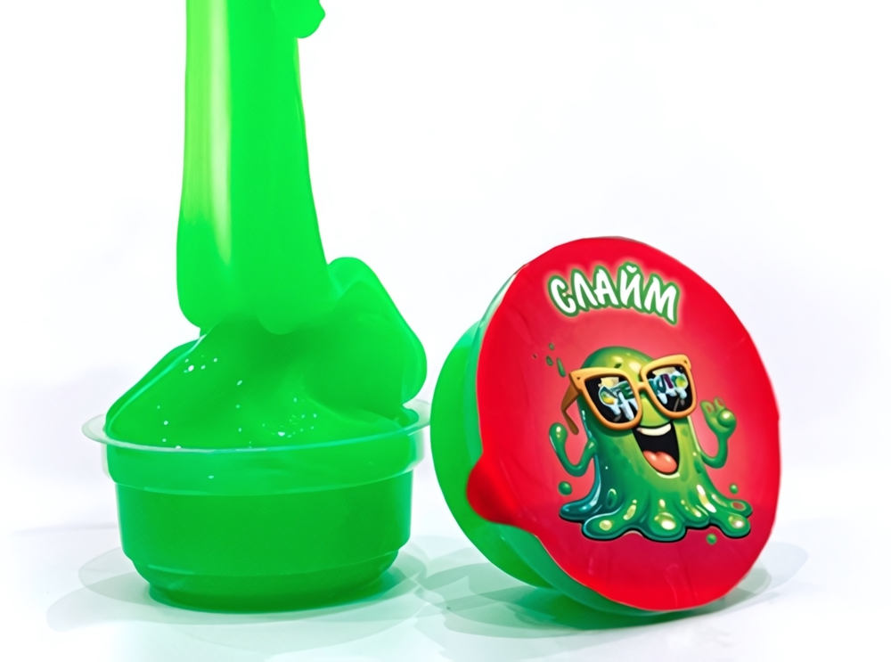 Слайм 70гр. зеленый неон (Стекло)