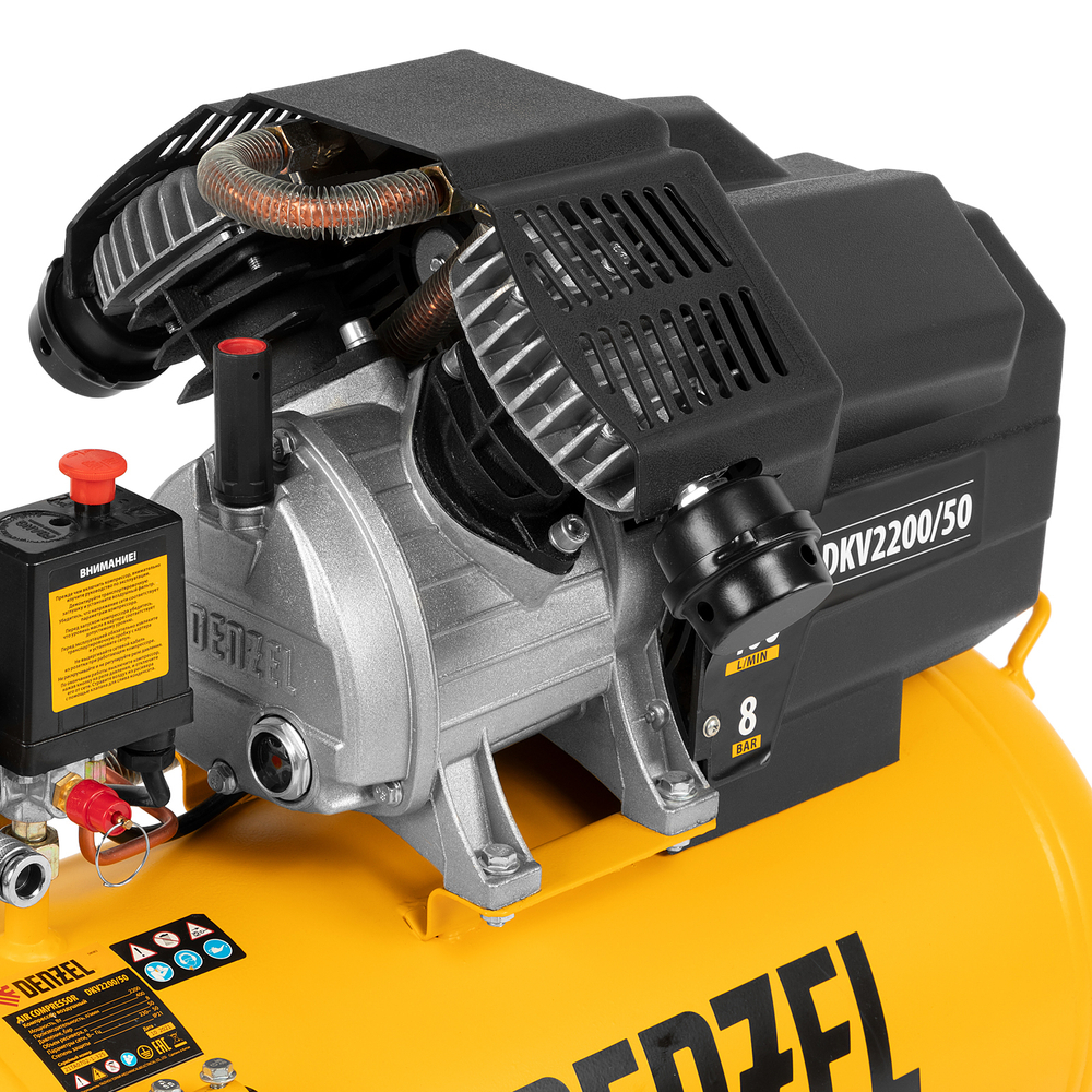 Компрессор воздушный DKV2200/50, Х-PRO 2.2 кВт, 400 л/мин, 50 л Denzel