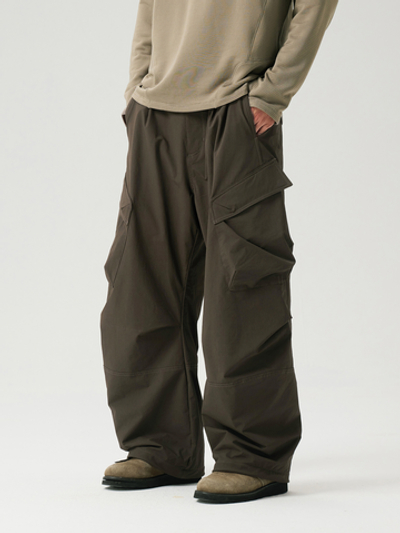 Брюки Nothomme Blue Plaid Fleece-Lined Wide-Leg Cargo Pants