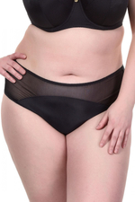 Трусики-слипы из микрофибры и полупрозрачной сетки (Размер: M) (Цвет: телесный)