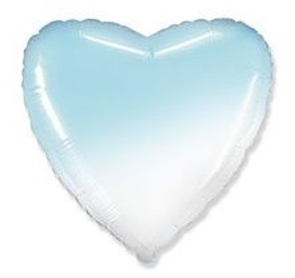 Сердце 80 см &quot;Бело-голубой градиент&quot;