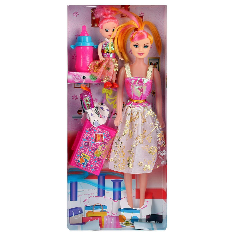 Кукла тип Модель с ребенком 32см, коробка 2610-B2