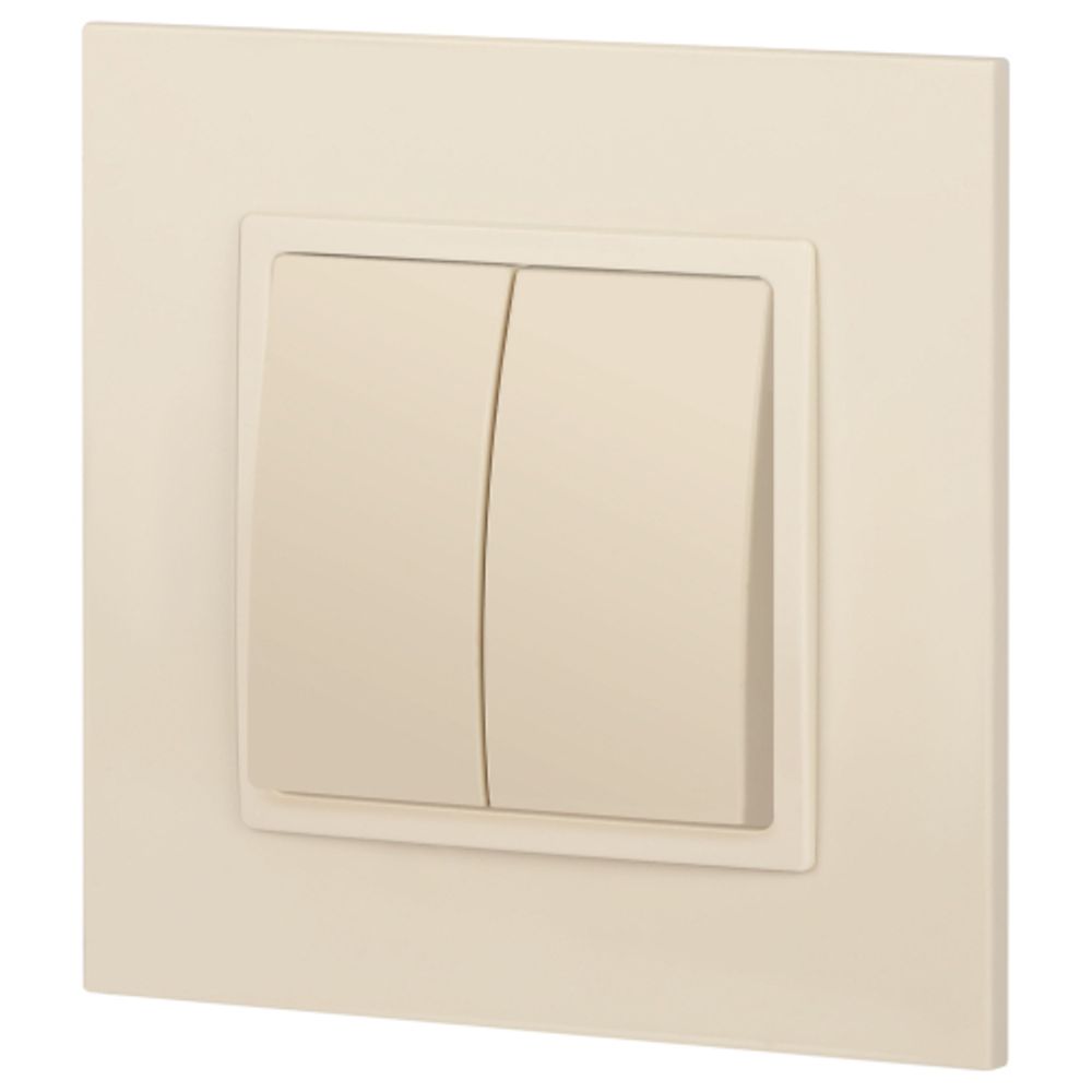 14-1104-02 ЭРА Выключатель двойной, 10АХ-250В, IP20, Эра Elegance, сл.кость