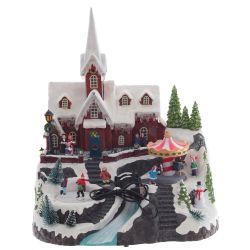 GAEM Фигурка декоративная "Рождество" (4 мелодии, подсвет, движ, 3xAA н/п, +USB), L34 W31 H38 см