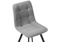 Обеденная группа Эделин светло-серый / бетон / черный матовый