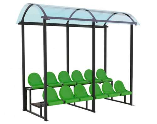 Трибуна сборно-разборная 2-х рядная на 12 мест (с навесом из поликарбоната)