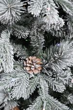 Заснеженная елка с гирляндой 2в1 "Скандинавия" с шишками (Литая+пвх) 240 см / 2,4м