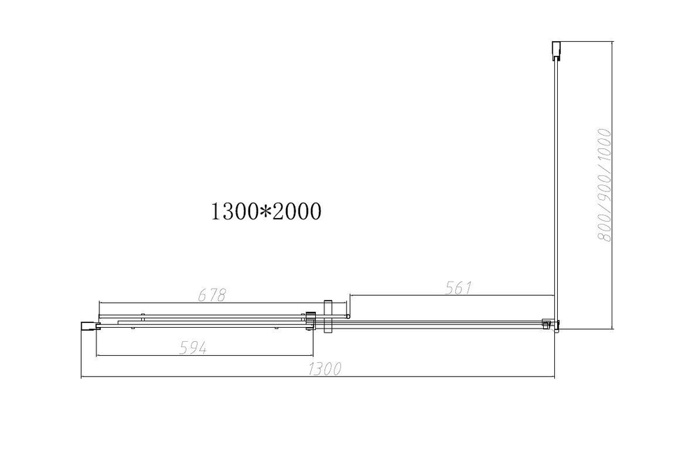 Душевой уголок Dice VSR-4D9013CLB, 1300*900, черный, стекло прозрачное, , шт