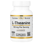 California Gold Nutrition, L-теанин, с AlphaWave®, 100 мг, 60 растительных капсул