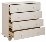 Комод Мелоди для вещей деревянный 4 ящика, белый