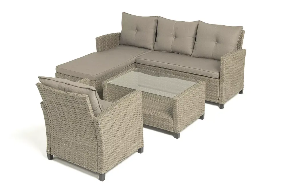 "Атланта" лаунж-зона из искусственного ротанга, цвет соломенный