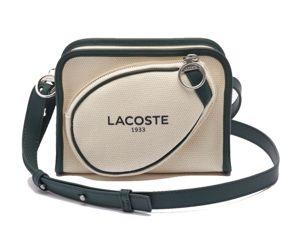 Lacoste Tennis Style Textile Shoulder Bag - Beige
