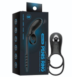 Черное эрекционное кольцо с вибрацией и утяжкой под мошонку (Цвет: черный)