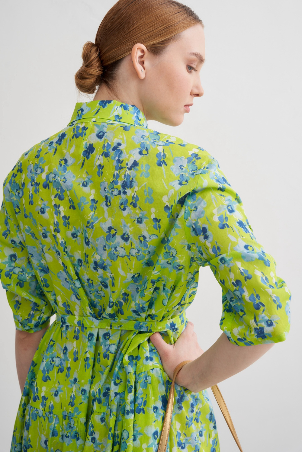 Платье хлопковое с поясом Тамбовчанка