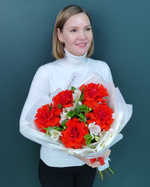 Французская роза Нина с альстромерией(00422)