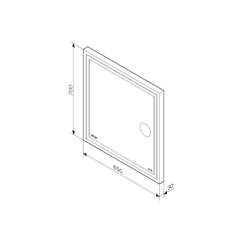 Универсальное зеркало с контурной Led-подсветкой, часами и косметическим зеркалом, 65 см AM.PM Gem M91AMOX0653WG