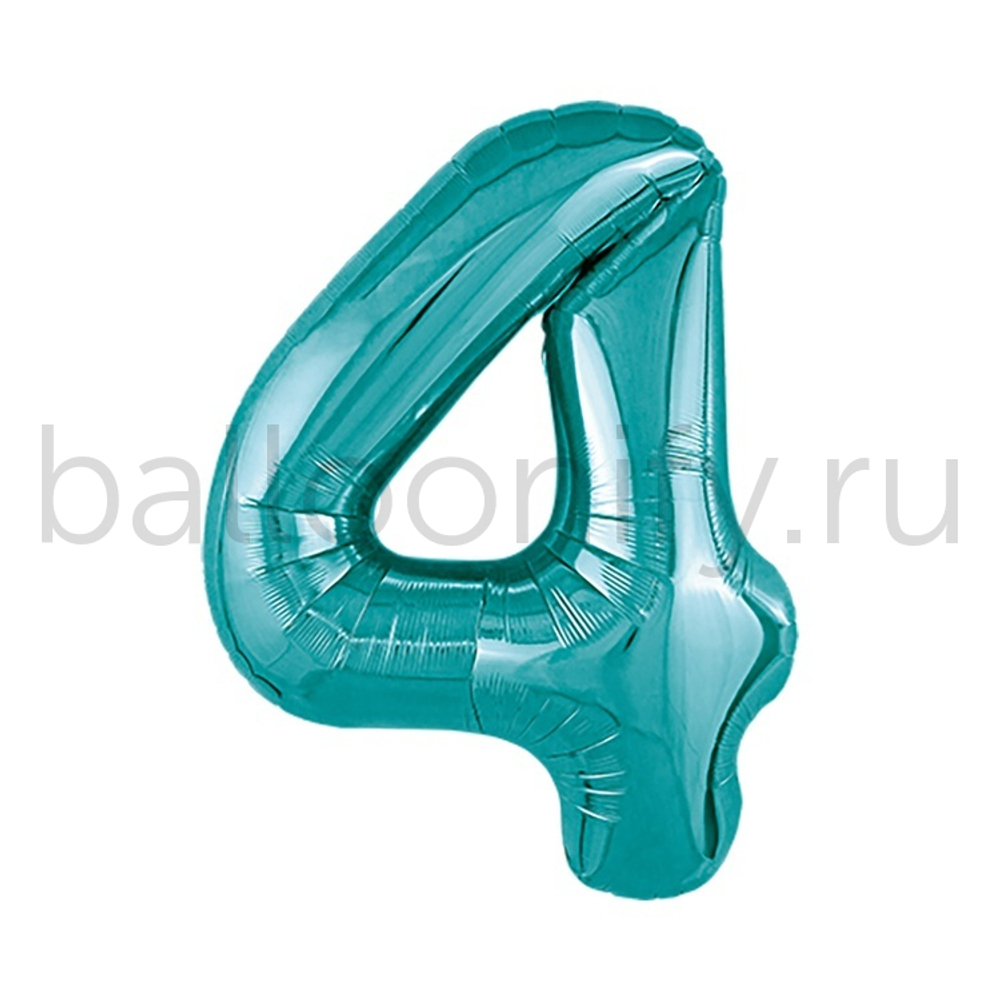 Шар ЦИФРА 4 Металлик Ocean 40" 102 см